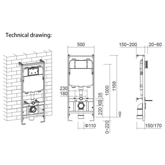 wall hung concealed cistern